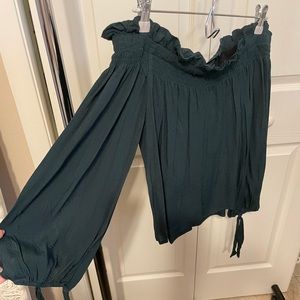 Dark green off the shoulders top